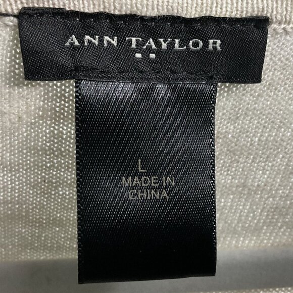 Ann Taylor Factory Short-sleeve Tan Sweater, size Large, 60% Cotton, 20% Rayon, - Picture 4 of 6